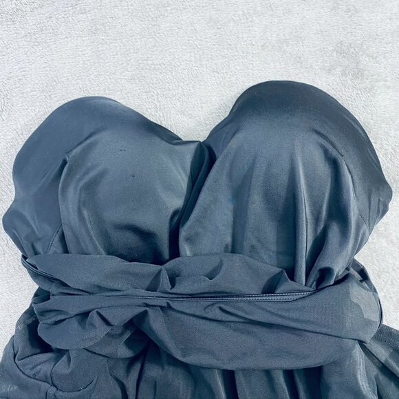 Torrid Underwire Long Mesh‎ Overlay Swim Dress With Brief 1 D/DD Deep Black - Picture 12 of 15